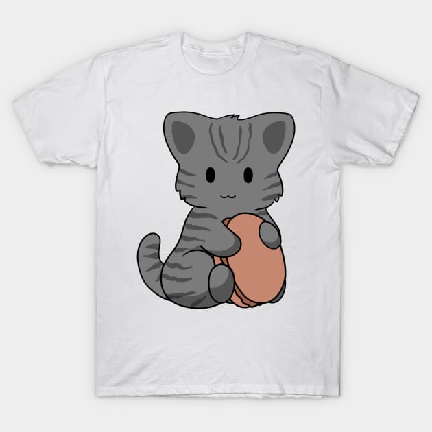 Black Tabby Cat Macaron T-Shirt by BiscuitSnack